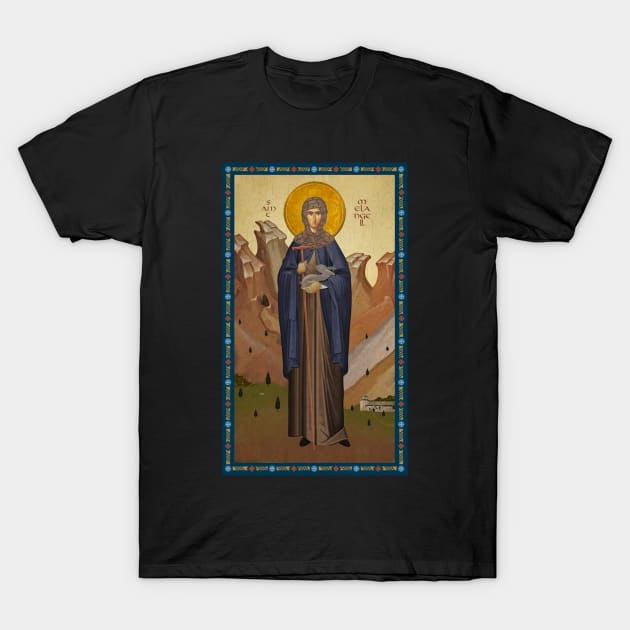 St Melangell Patron Saint of Hares Art Painting T-Shirt by softbluehum